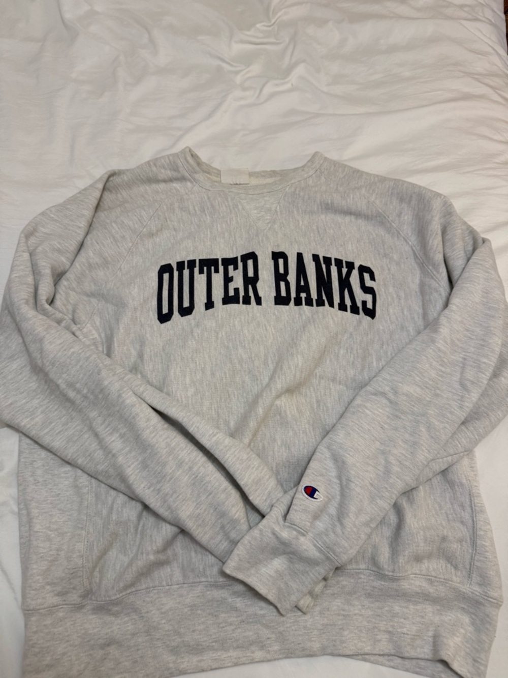 Champion Light Gray 'Outer Banks' Crewneck Sweatshirt